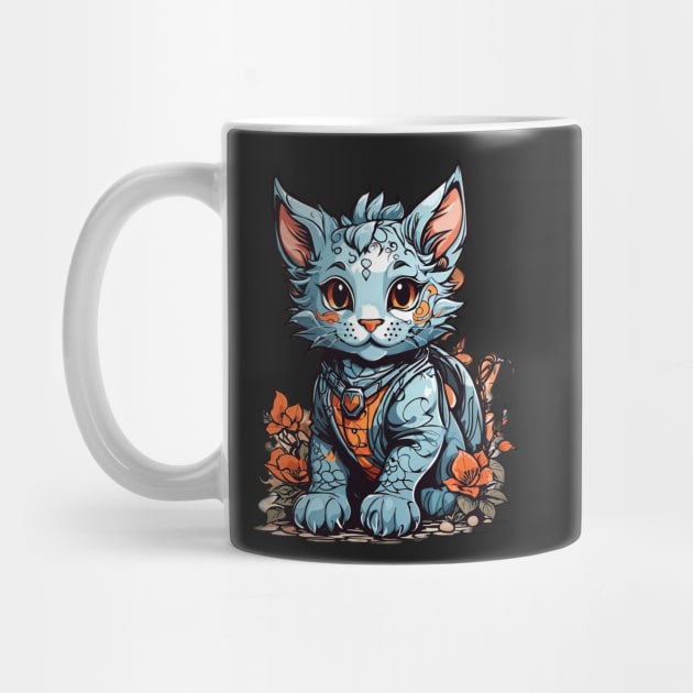 Beautiful blue Dragon Cat by BrisaArtPrints